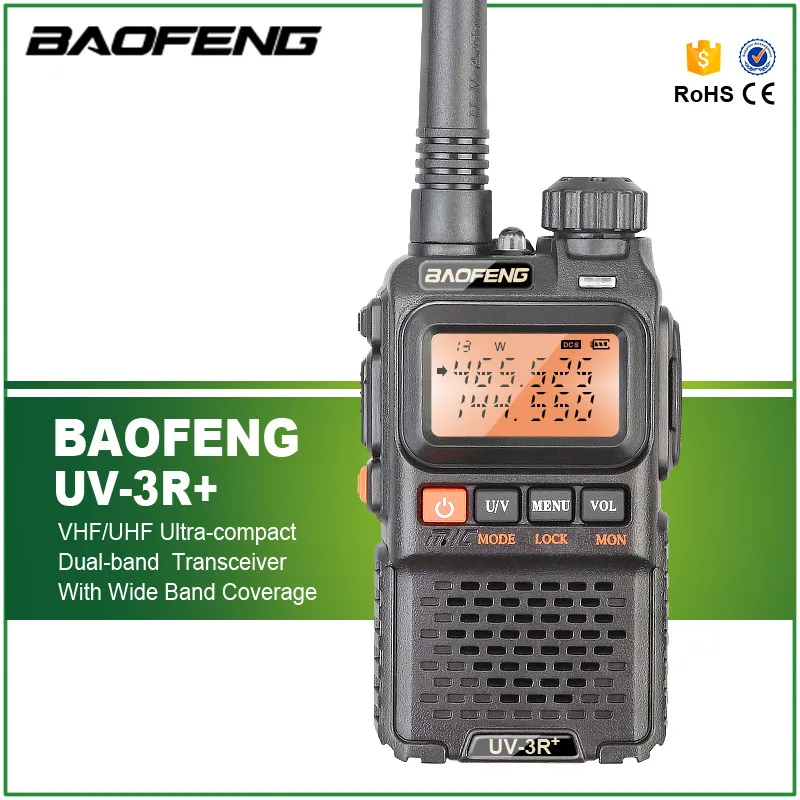

BaoFeng UV-3R Plus Walkie Talkie Portable UHF VHF UV 3R+ CB Radio VOX Flashlight Mini FM Transceiver Ham Radio