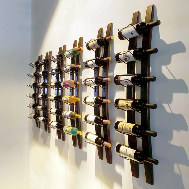 Exceptional Wall Mounted Wine Racks Part - 6: 1PCS Eco-friendly Pine Wood Wine Holder Retro Wall Mounted Wine Rack For 6 Bottles
