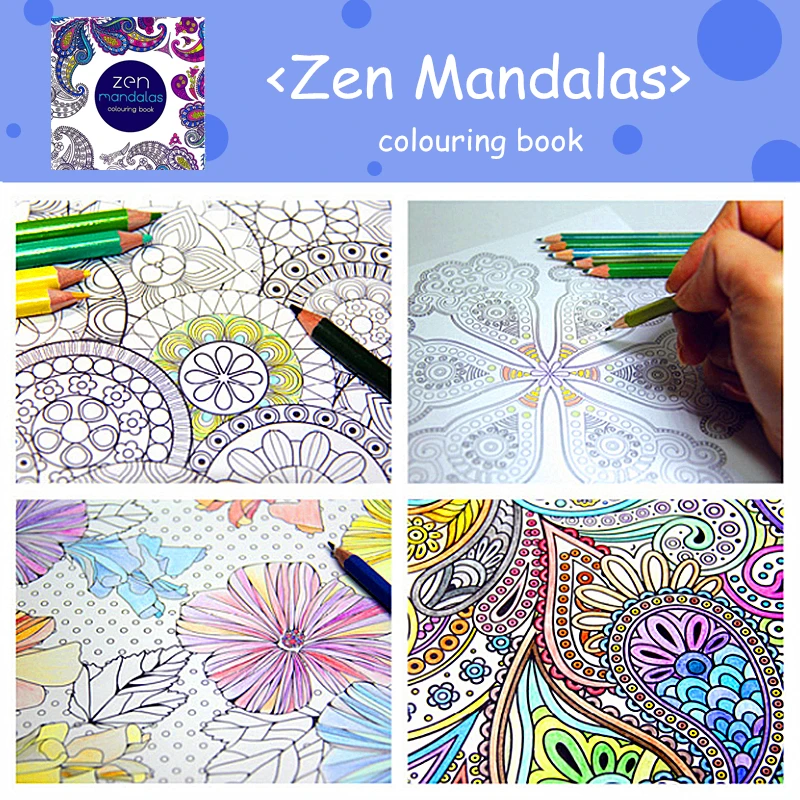 Download Zen Mandalas Colouring Book Childhood Dream Painting Drawing Coloring Books Painting Colors Johanna Basford Release Pressure Aliexpress