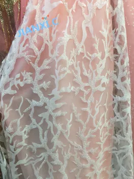 

high quality JIANXI.C-112944 french tulle lace fabric African sequins net lace glitter fabric for woman wedding dress