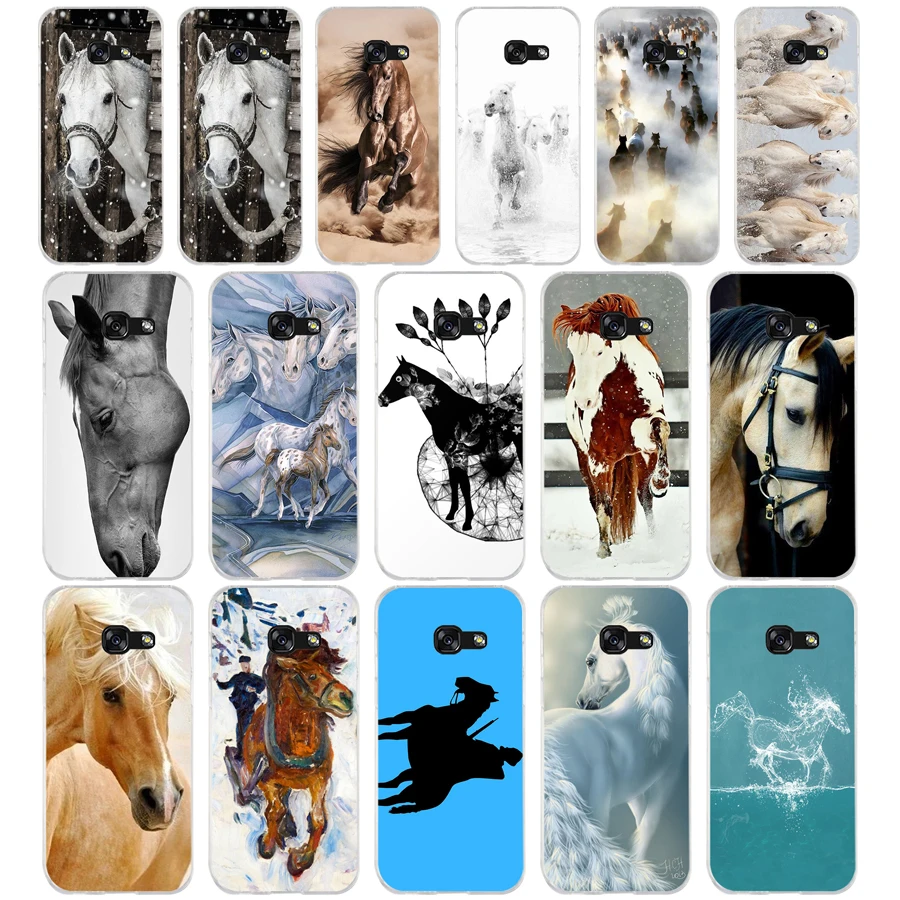 

95AQ Running Horse Soft Silicone Tpu Cover phone Case for Samsung galaxy a3 a5 2016 2017 a6 A8 2018