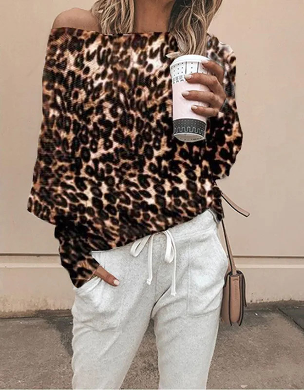 

Leopard t shirt gothic harajuku long sleeve shirt women aesthetic white top graphic tees woman plus size tops vintage 2019