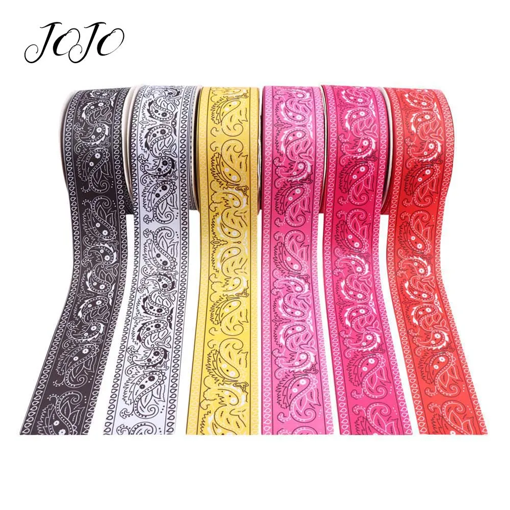 

JOJO BOWS 75mm 5y Grosgrain Stain Ribbon For Crafts Printed Tape For Needlework DIY Hair Bows Holiday Party Decor Apparel Sewing