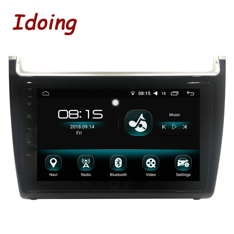 Best Idoing 1Din 9inch 2.5D IPS Android8.0 Car Radio GPS Multimedia Player For VOLKSWAGEN Polo 2012-2016 Octa Core 4 RAM 64G ROM 1