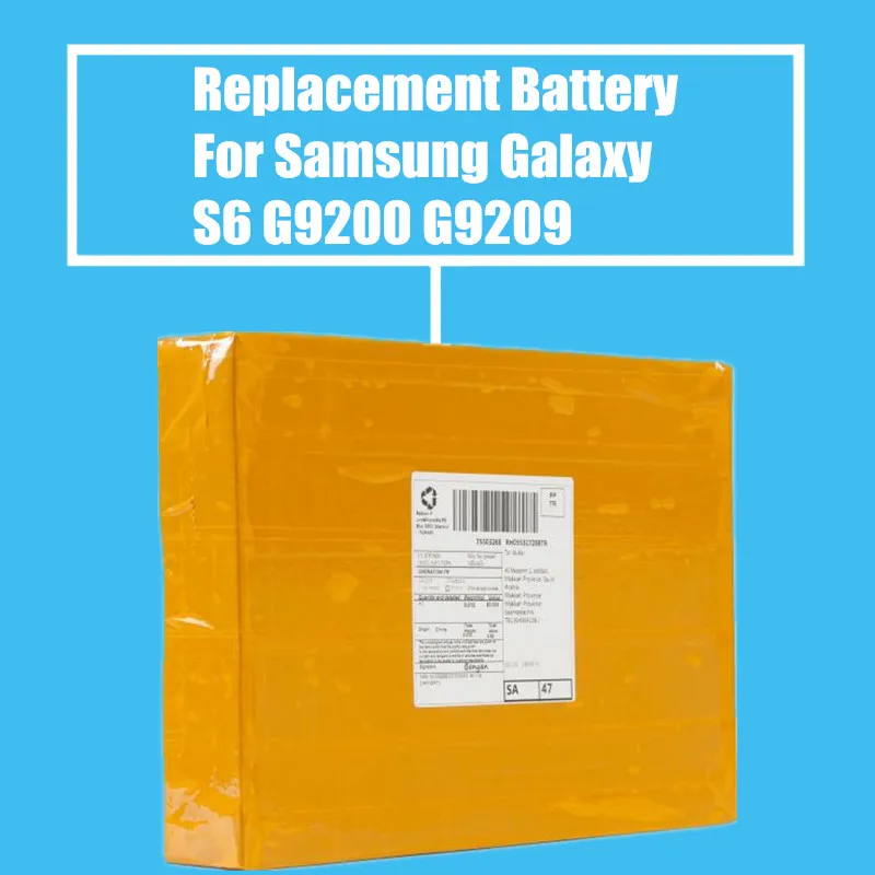 10 шт./упак. 2550mah Сменный аккумулятор для Samsung Galaxy S6 G9200 G9209 G9508 G920F G920I G920A G925S высокое