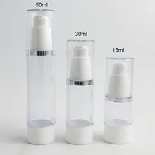 20x15 мл 30 мл 50 мл портативный безвоздушный насос бутылка 1 унций многоразовый Косметический Контейнер PP Вакуумная упаковка косметики