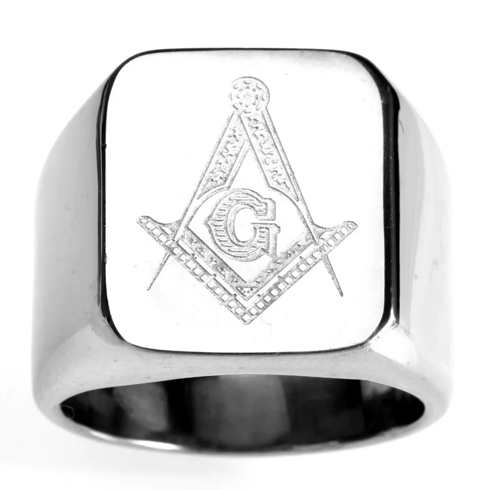 Men's 316L Stainless Steel Titanium Freemasons Freemasonry Finger