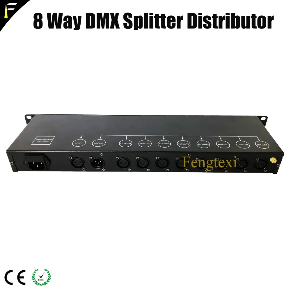 Профессиональный 8 способ DMX разветвитель 8-канальный сетевой видеорегистратор оптически изолированный распределитель сигналов DMX усилитель, повторитель разветвитель для сцены светильник светильники