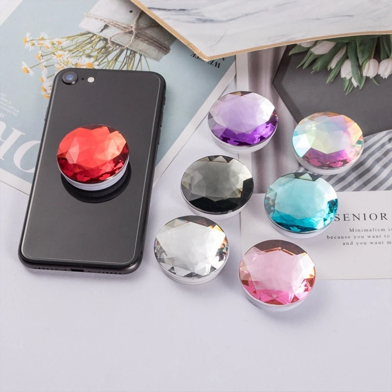 

Ring for Phone Holder for iPhone xs max Huawei Phone Grip Mount Round Diamond tiktok anillo movil soporte Holder for phone Likee