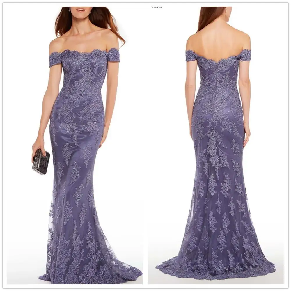 Vestidos de novia с открытыми плечами серебряные аппликации с коротким шлейфом длиной до пола платья для матери невесты Плюс Размер