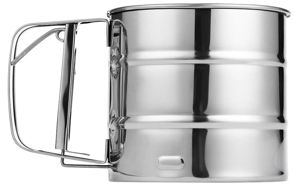 Stainless Steel Mesh Flour Sifter Mechanical Baking Icing Sugar Shaker Sieve Cup Screen Mesh Powder Flour Sieve Baking Tools08