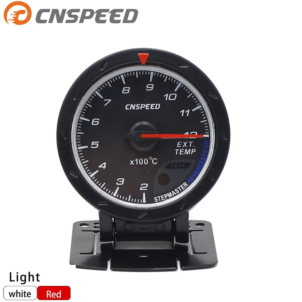 

CNSPEED 60MM Car Exhaust Gas Temp Gauge EGT EXT Temp Gauge With Red & White Light gauge Car Meter YC101418+YC100211