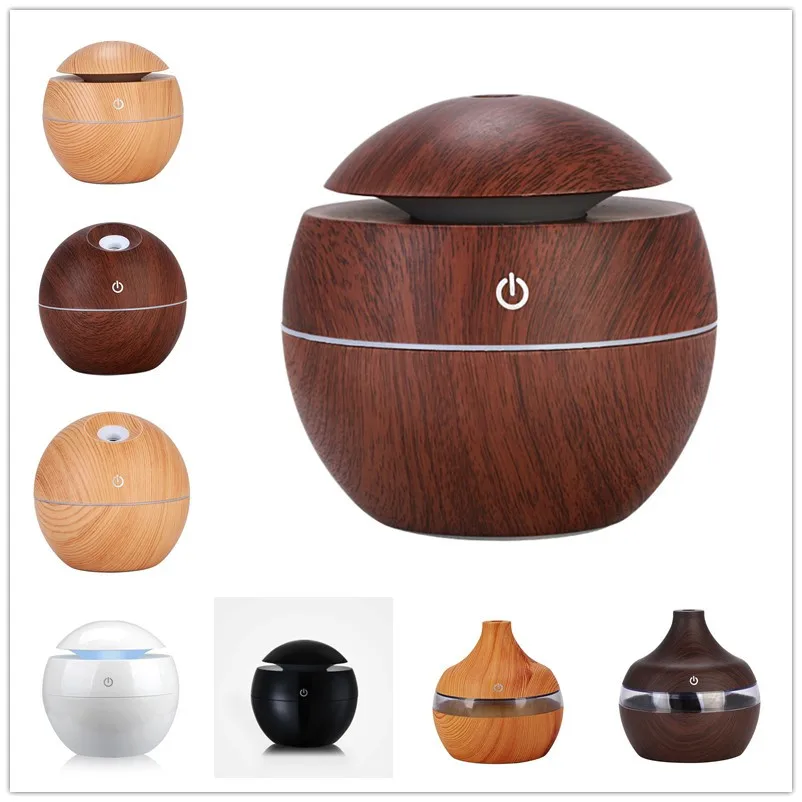 

Mini Wooden Aromatherapy Home Office Humidifier Aroma Diffuser Essential Oil Diffuser Air Purifier Color light Changing