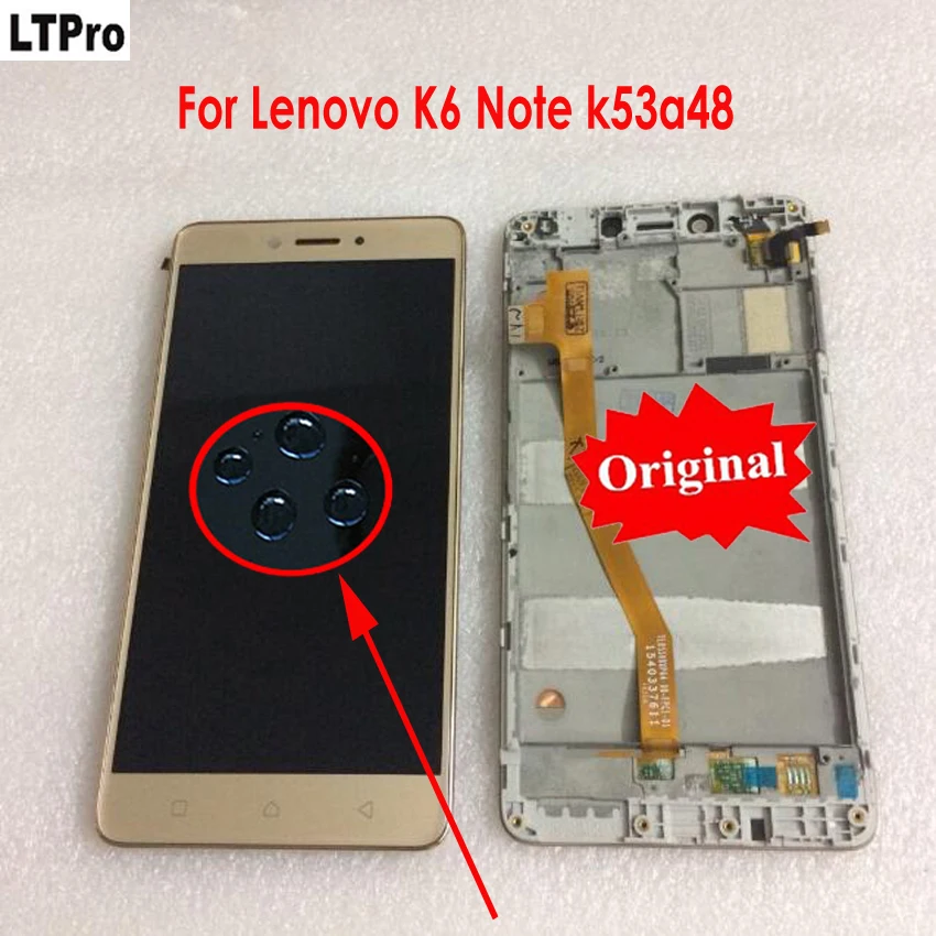 

Original Best Working Tested LCD Display Touch Panel Screen Digitizer Assembly with Frame For Lenovo K6 NOTE k53a48 Phone Parts