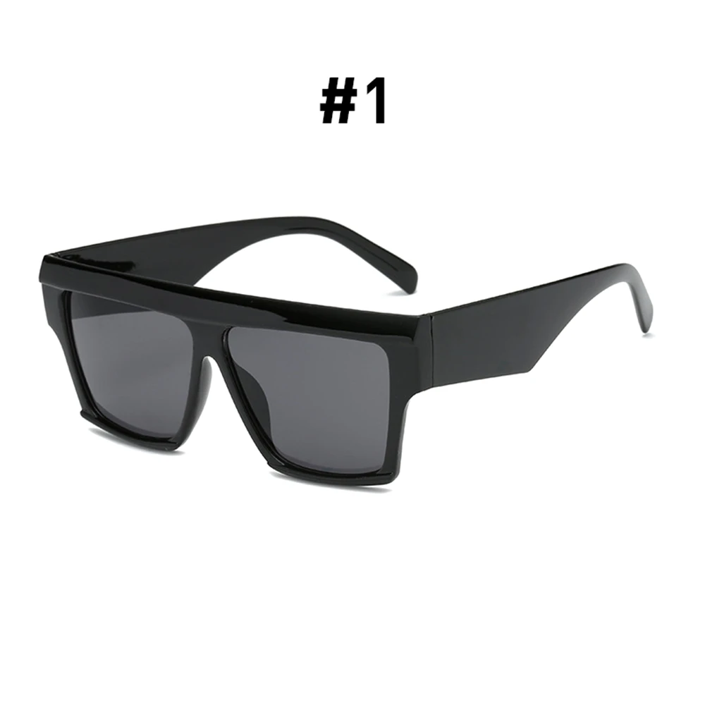 VIVIBEE Trend Ретро черная большая оправа суперзвезды прямоугольные солнцезащитные очки для женщин винтажные солнцезащитные очки негабаритные женские оттенки - Цвет линз: 1 Black Grey