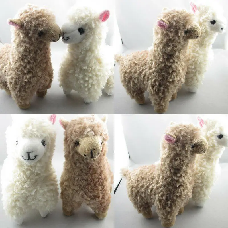 Newest Hot 2x Cute Alpaca Plush Toy 23CM Height Camel Cream Llama Stuffed Animal Kids Doll