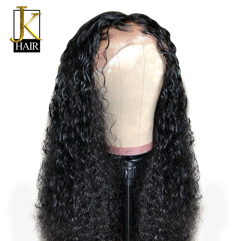 

13x6 Curly Lace Front Human Hair Wigs For Women Natural Black Remy Brazilian Full End Lace Wig Pre Plucked With Baby Hair JK