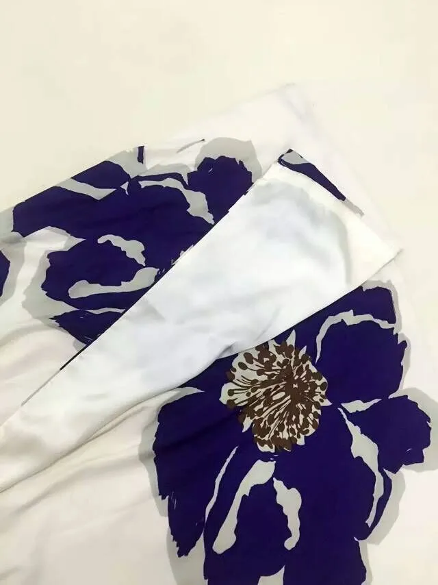 Женский длинный халат Королевский Фиолетовый Синий пижамы Шелковый цветок атласная ночная рубашка комплект из двух предметов