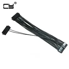 10pcs/24Pin ( 20pin + 4pin ) Dual PSU Power Supply Motherboard Adapter Cable 30cm for BTC RIG Mining wire 18AWG 30cm