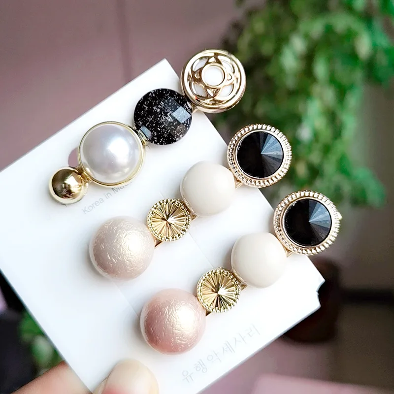 

AHB Hair Accessories Pearl Hair Clips For Women Fashion Sweet Girl Korean Hairpins Alloy BB Clips Handmade INS 2019 Fashion