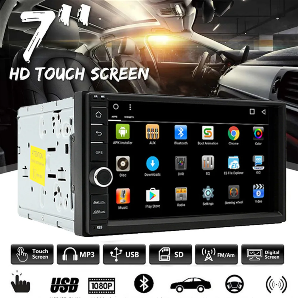 

2Din Android 9.1 Car Multimedia Player 7'' Car Radio Stereo GPS Navigation WiFi Audio Player Autoradio Bluetooth USB SD