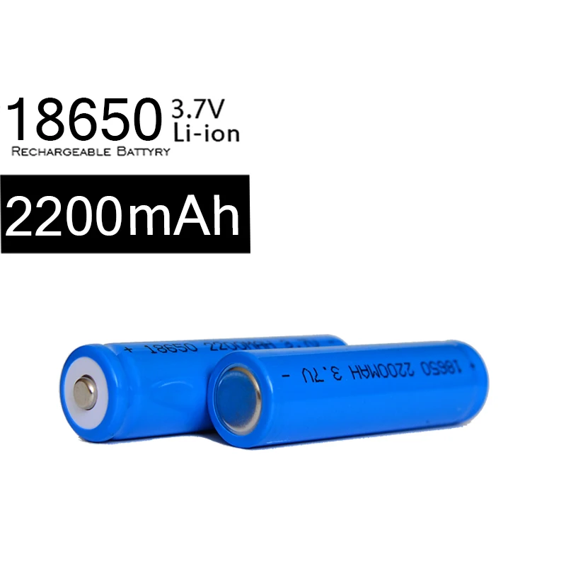 Высококачественный 100 x Нейтральный 18650 2200 мАч Батарея 3.7 В Перезаряжаемые 18650 синий литий-ионный Батарея