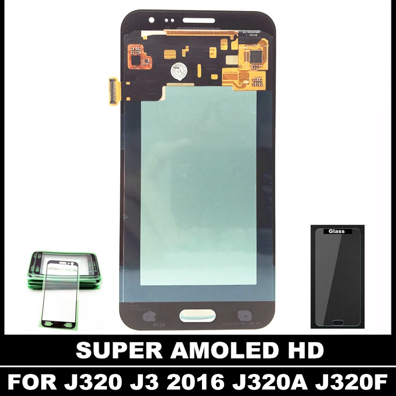 

AMOLED LCDs For Samsung Galaxy J3 2016 J320 J320A J320F J320P J320FN Phone LCD Display Touch Digitizer Screen Bright Adjustment