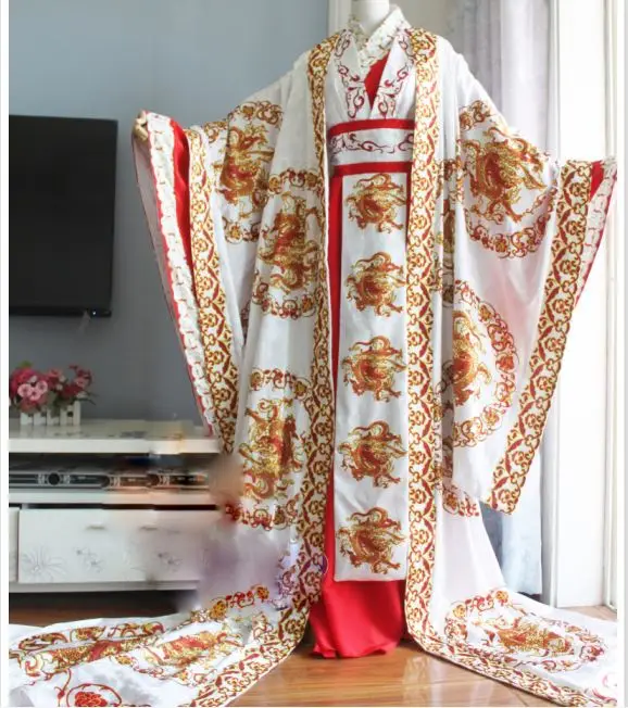 Fan Bingbing белый красный свадебный костюм ханьфу Тан император костюм императрицы для ТВ игры Легенда о Wu Meiniang Wu Zetian