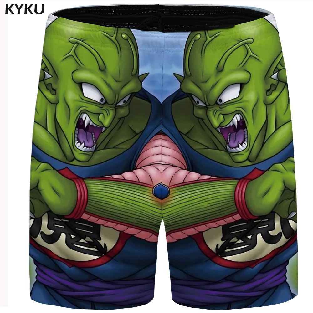 KYKU Dragon Ball короткие Для Мужчин зеленый монстр шорты небесно-брюки-карго пляжные шорты хип-хоп Повседневное короткие Прохладный Для мужчин s шорты Лето Размеры