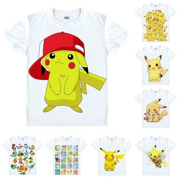 

Coolprint Anime Shirt Pocket Monster T-Shirts Multi-style Short Sleeve Pokemon Poketto Monsuta Pikachu Cosplay Motivs Shirts