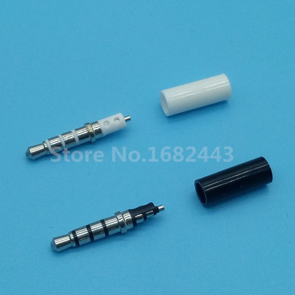

10pcs 3.5mm stereo headset plug jack 4 pole 3.5 audio plug Jack Adaptor connector for iphone white and black