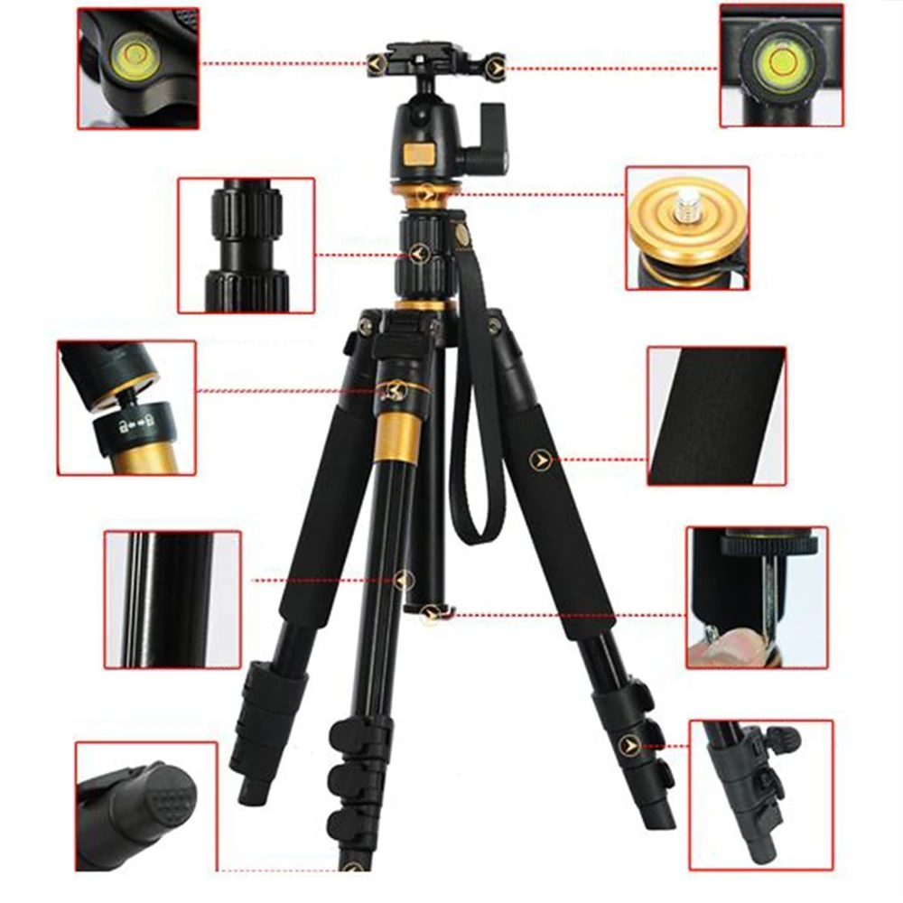 DSLR font b Camera b font Tripod Professional Portable Travel Compact Monopod With Ball Head Adjustable