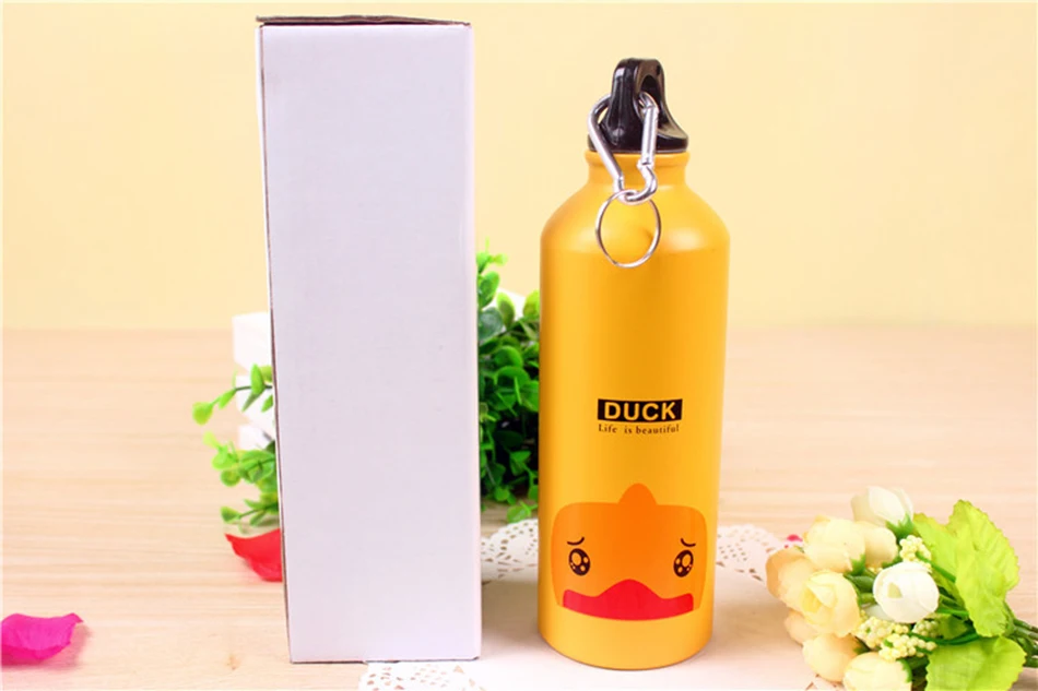 500 ML Cute Kids Drink Bottle Portable Stainless Steel Water Bottles Bpa Free For Kids Outdoor Travel With Hook Lid Sport Bottle