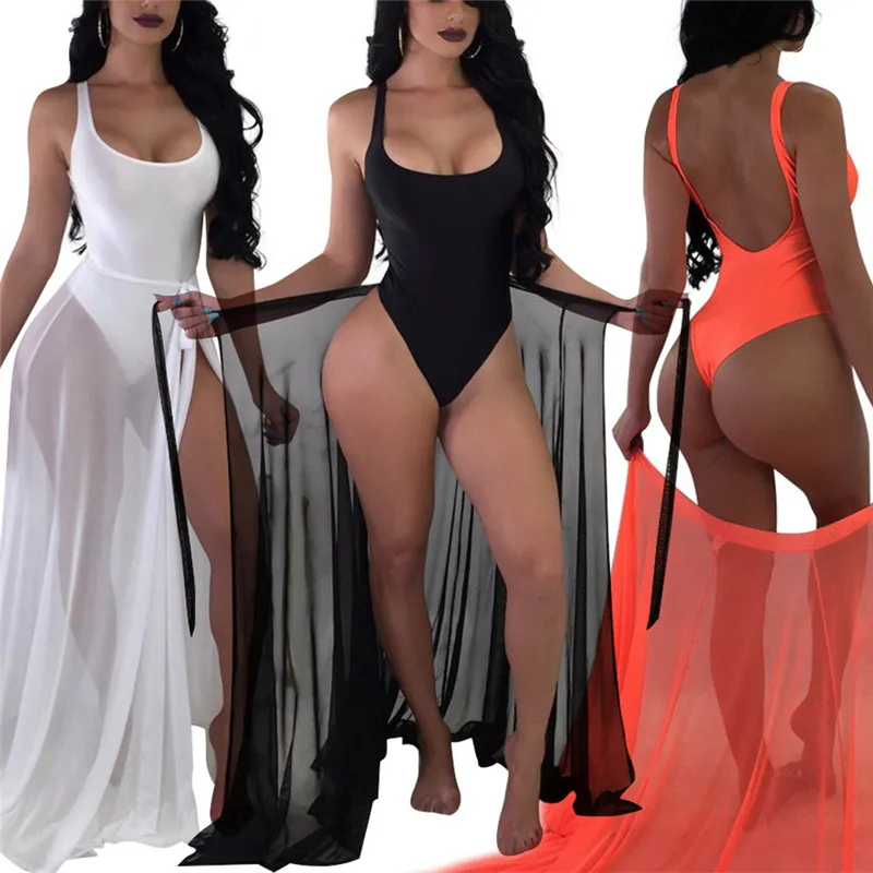 

Womens Swimwear One Piece Bikini Smock Swimsuit Push Up Beachwear Bathing Suit