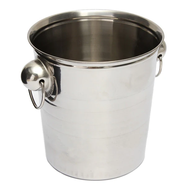 

EASY-Silver Stainless Steel Ice Punch Bucket Wine Beer Cooler Champagne Cooler Party