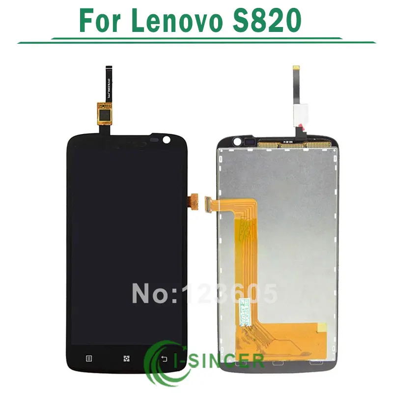 

10/PCS lcd screen For Lenovo S820 LCD With Touch Screen Display Digitizer Assembly black color Free DHL