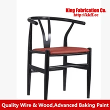 Wrought iron dining chair creative leisure living room leather padded armchair