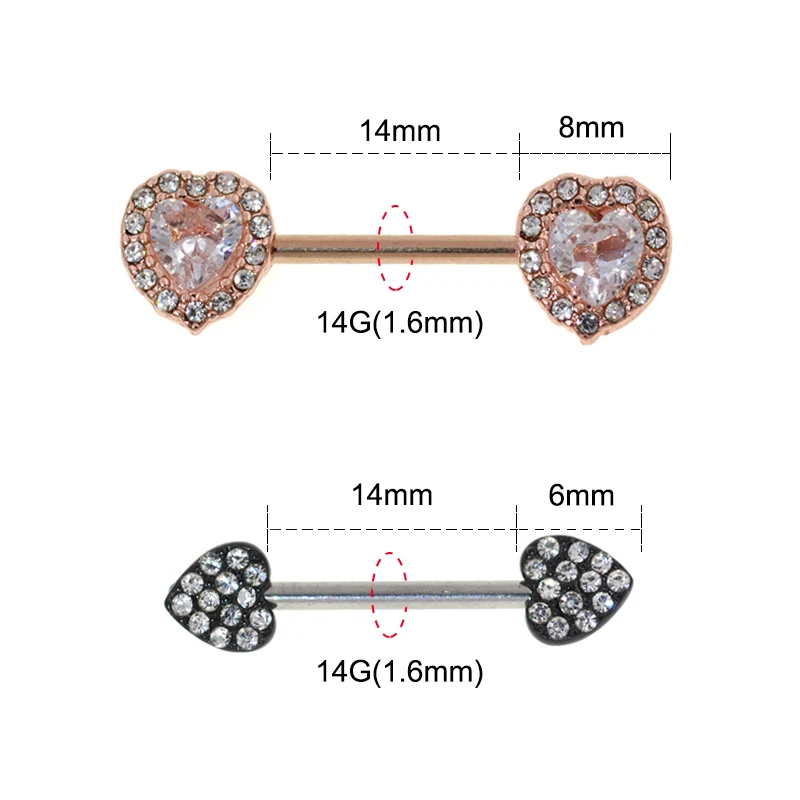 14 г Летний стиль 2 шт пирсинг для сосков серьги Модные пирсинг для тела Пирсинг Большой Циркон сосков штанга бижутерия для тела для женщин девушек