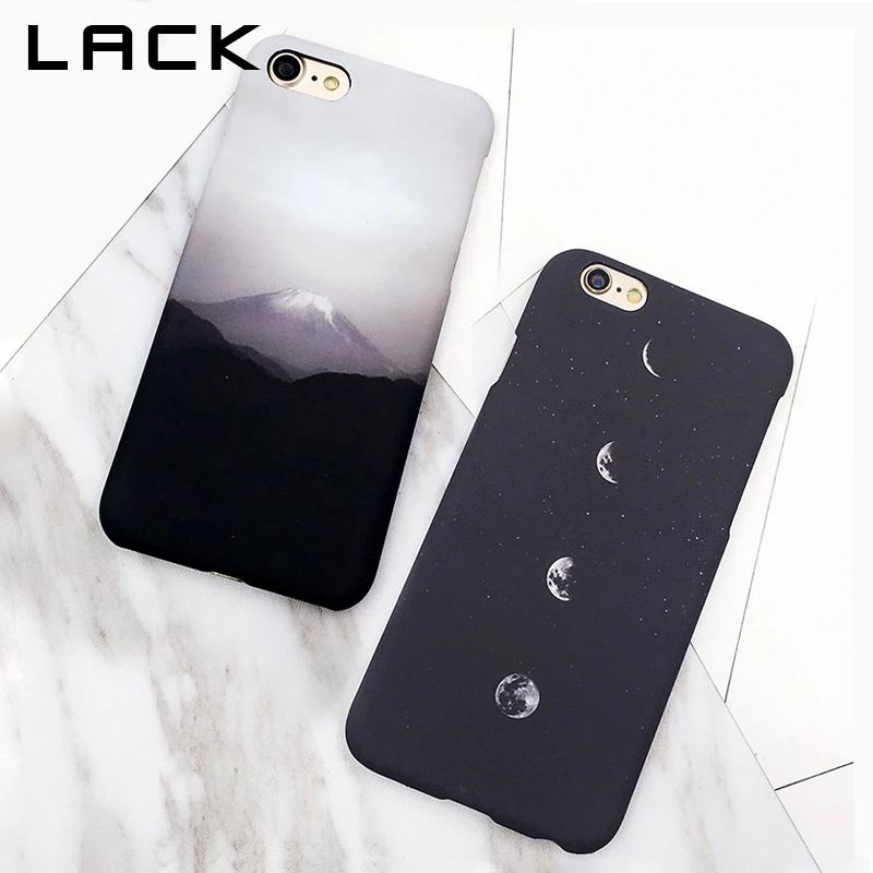 

LACK Space Eclipse of the Moon Pattern Phone Cases For iphone 8 Case For iphone8 8 Plus Hard PC Cases Mount Fuji Capa Back Cover