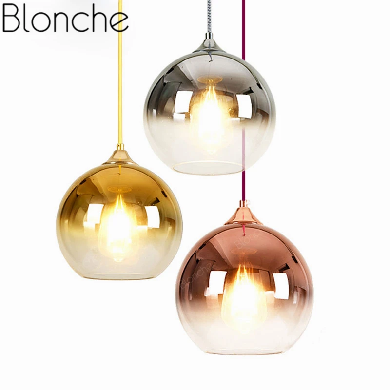 Современные прозрачные стеклянные шаровые подвесные светильники, светодиодная Подвесная лампа для столовой, гостиной, внутреннего декора, освещение, подвесной светильник