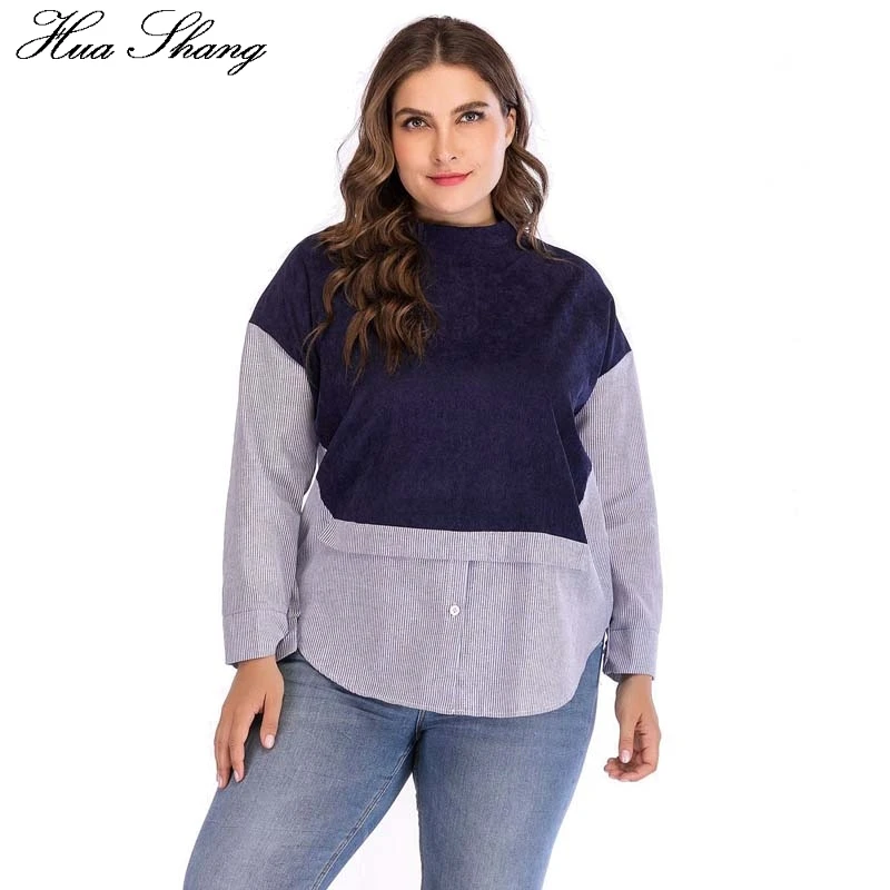 4XL 5XL Plus Size Ladies Tops With Sleeve Women Autumn