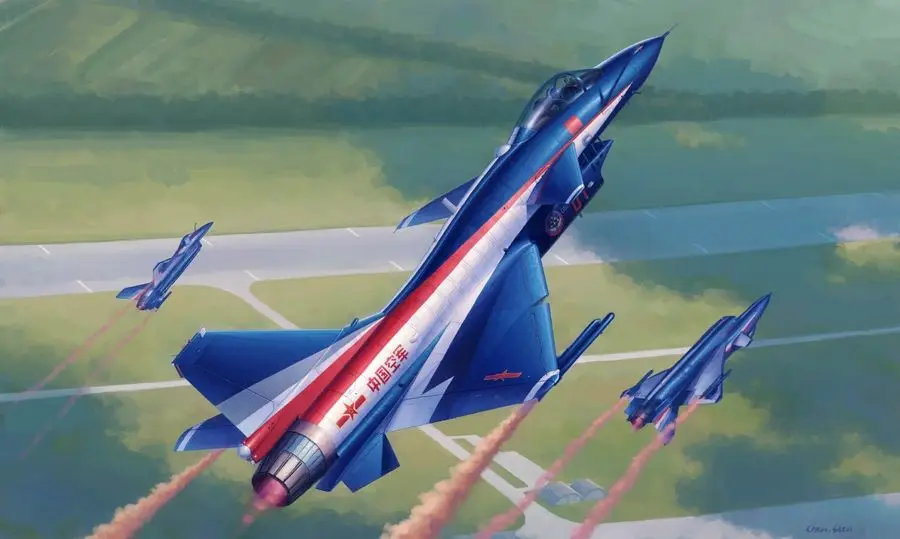 

1pcs Action Figures Kids Gift Collection For Trumpeter 02857 1/48 PLA J-10AY Vigorous Dragon [8.1 Aerobatic Team]