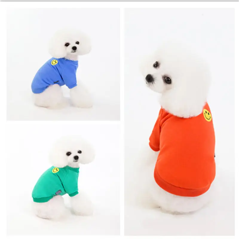 

Pet clothes spring and summer dog clothes pet clothes smiling face clothes