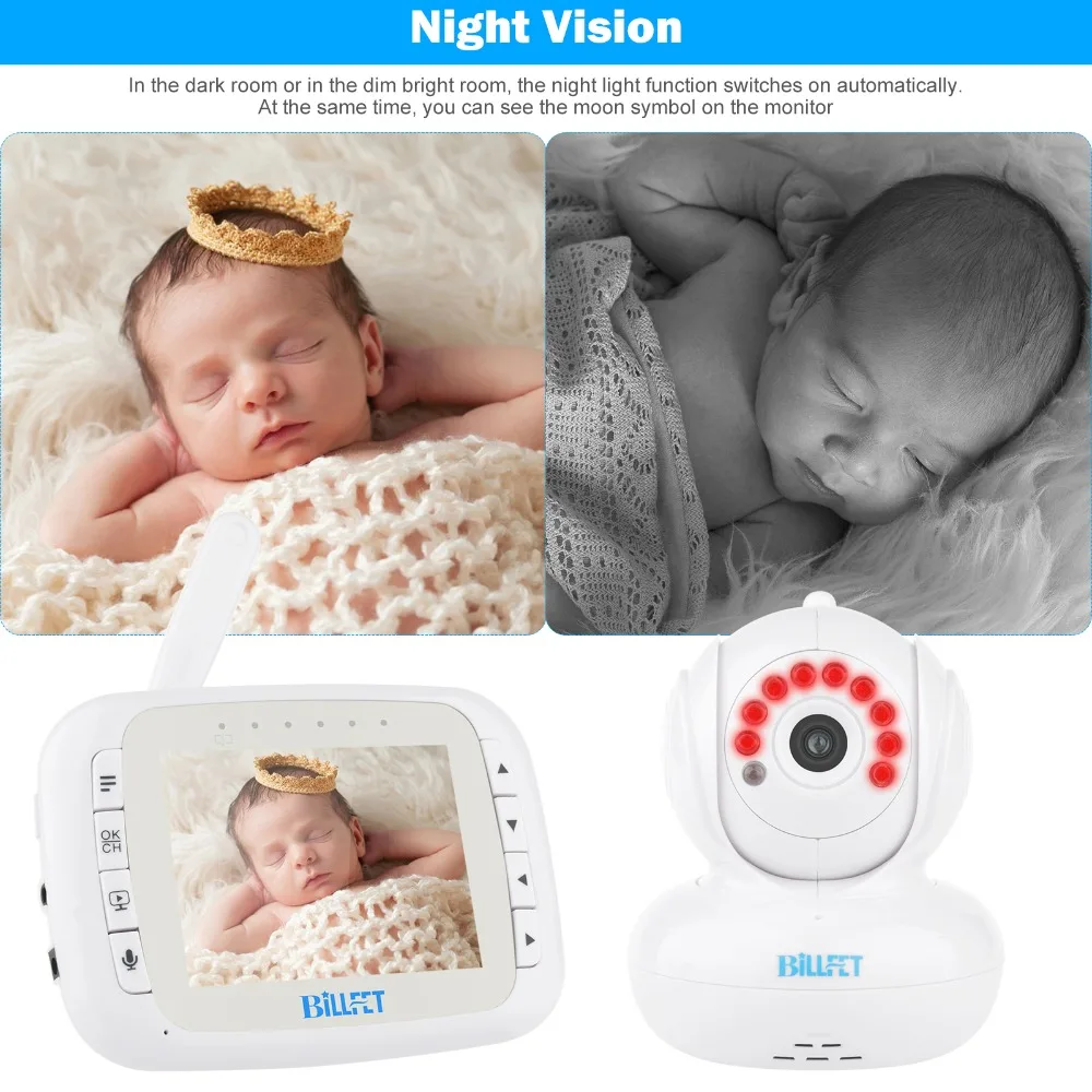 BILLFET 3.5 &quotЖК Цифровой Беспроводной Монитор Младенца Ик ночного видения babyfoon TV Out