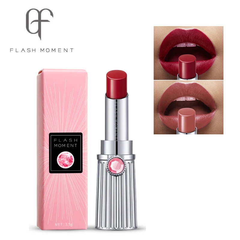 

FlashMoment Matte Lipstick Long Lasting Diamond Shine Makeup Tint Lip Stick Waterproof Lipstick for Lips Good Texture Cosmetics