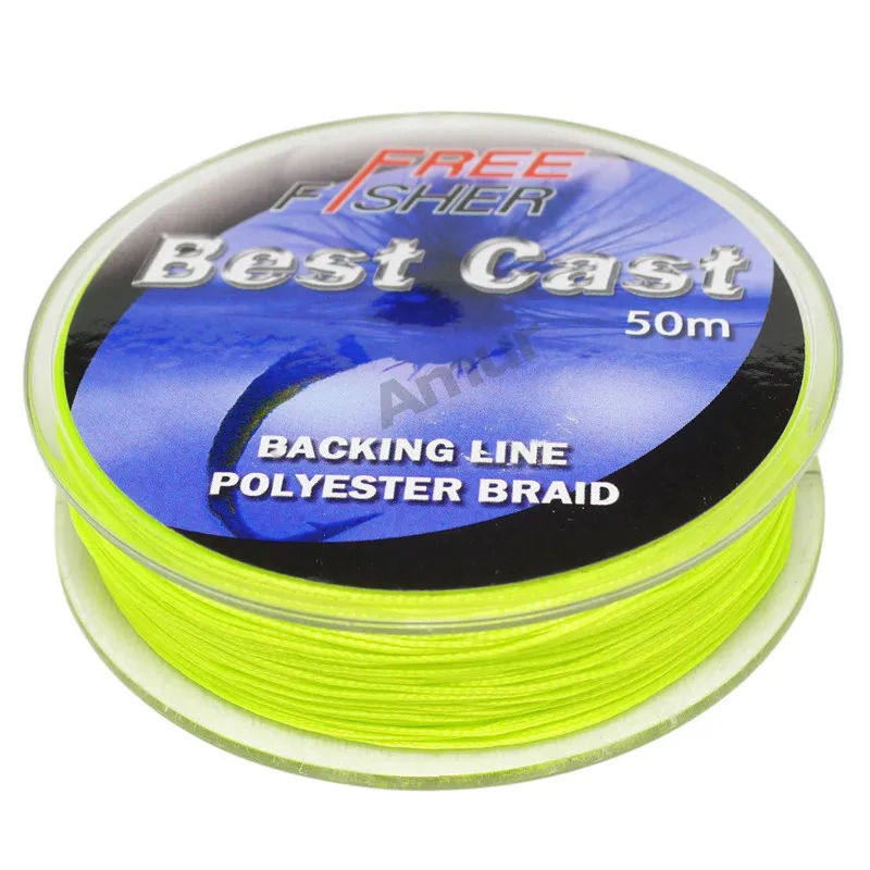 Orange Yellow 50m Braided Polyester Fly Fishing Lines Fly Fishing