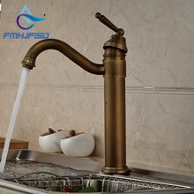 Античная бронза поворотный Носик сосуд раковина смеситель кухонный кран тщеславие одной ручкой отверстие кран