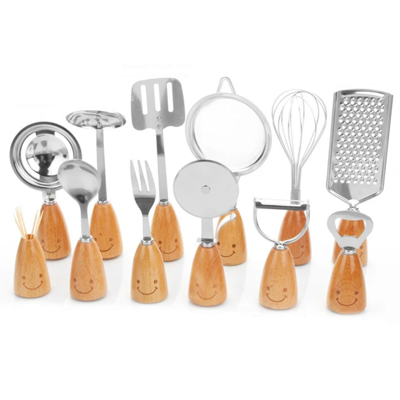 Fashion 12 pcs Cooking Tool Sets Korean Style Stainless Steel Kitchen