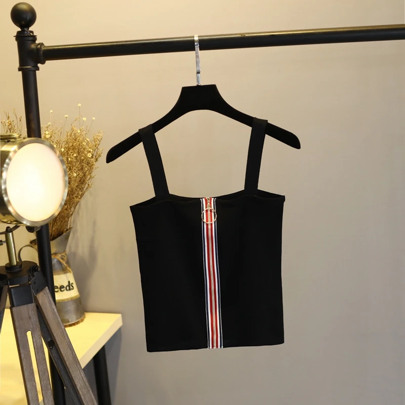 Spring Summer Tank Top Sleeveless Sexy Tank Top Female T-shirt Korean Vintage Streetwear Women Clothes White Tops ZT3111