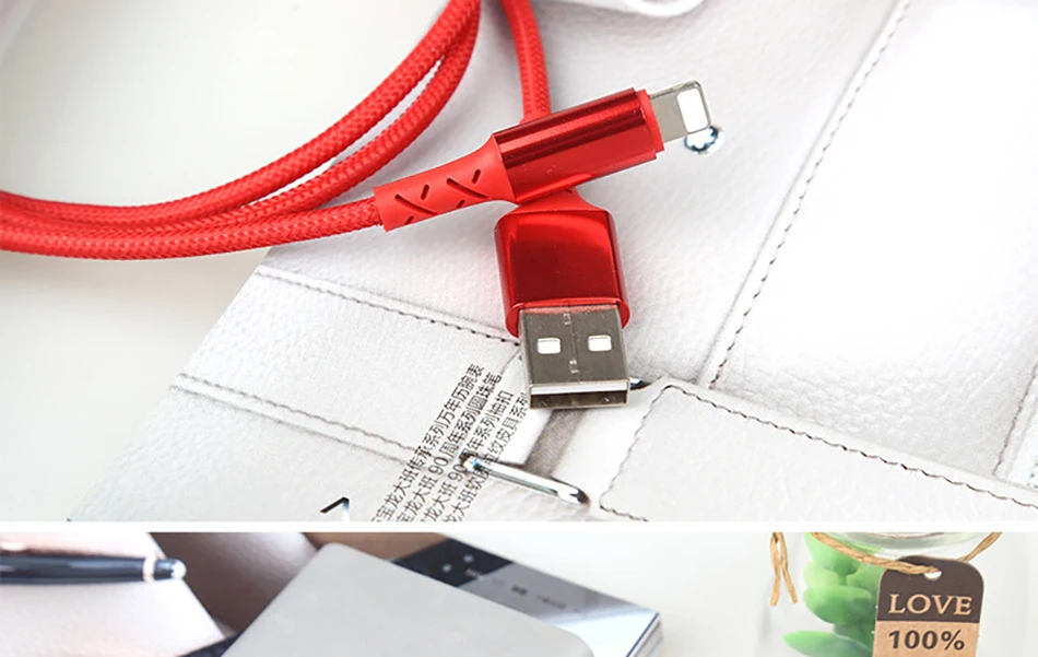 NOHON USB Nylon Charging Cable For iPhone X 10 8 7 6 5 Plus XS MAX XR Lighting Charge Cord With LED For iPad Mini 1 2 3 Charger  (19)